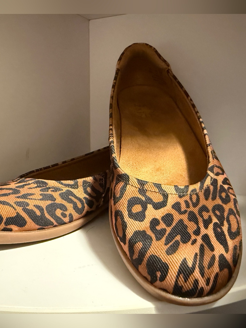 Naturalizer Leopard-Print Ballet Flats - Tan & Black